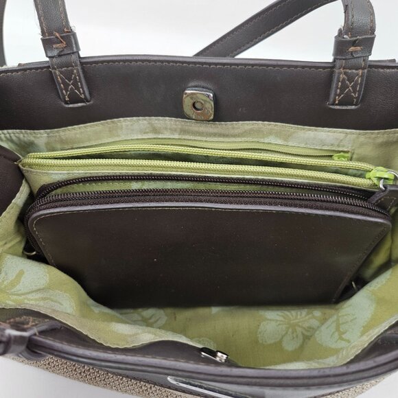 Liz Claiborne Womens Purse Tweed Tote Shoulder Bag Brown Magnetic Closure - Picture 8 of 10